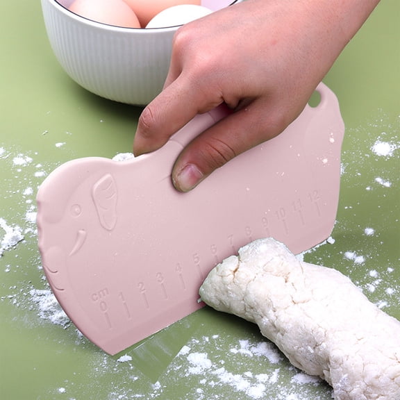 EGYMEN Silicone Dough Scraper, Multi-Purpose Pastry Cutter & Kneading Pad Scraper Tool, Heat Resistant Non-Stick Baking Noodles Cutter Utensil with Ergonomic Handle