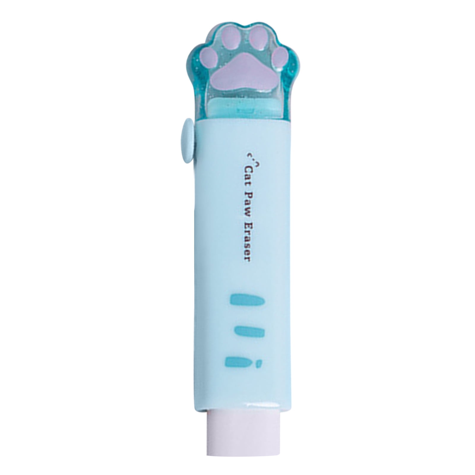 EGYMEN Sliding Retractable Pencil Erasers with Cat Paw Plastic Sleeve Cute Jelly Erasers for