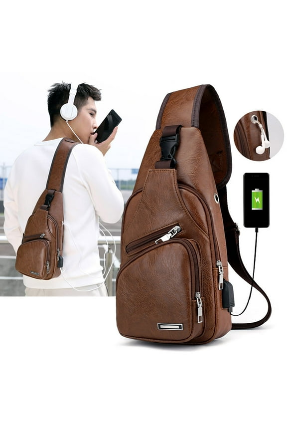 Crossbody Sling Backpack Sling Bag Travel Hiking Chest Bag Daypack, Water Resistant Fanny Pack Running Phone Holder for Men Women Workout Travelling(Khaki)