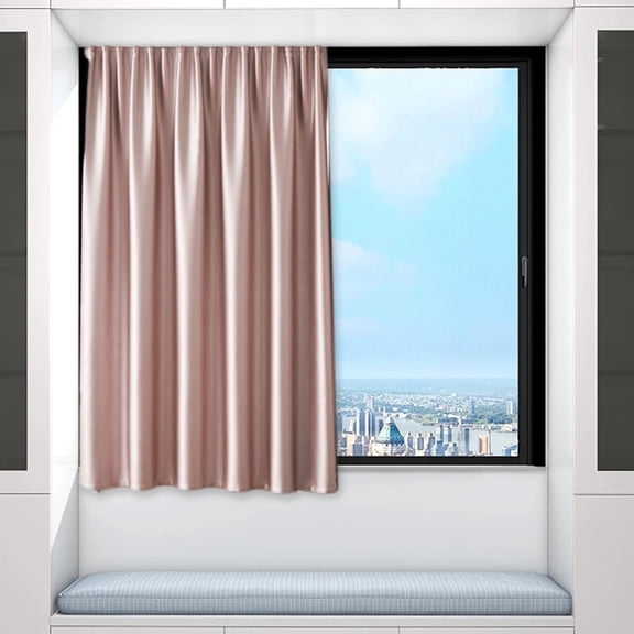 EGYMEN Small Curtains for Kitchen Window, Blackout Privacy Portable Curtain Set for Bedroom Office Bathroom Basement Garage Storage Enclosure RV Bunk, 47.24 × 39.37 Inches(Pink)
