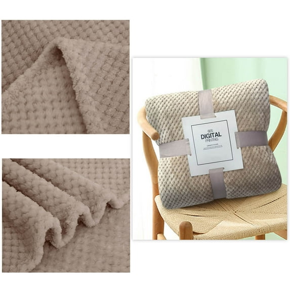 EGYMEN Soft Flannel Blanket, Cozy Fleece Throw, Warm Plaid Sofa Couch Cover, Breathable Bed Blanket, Large Mesh Flannel Blankets for All-Season Comfort