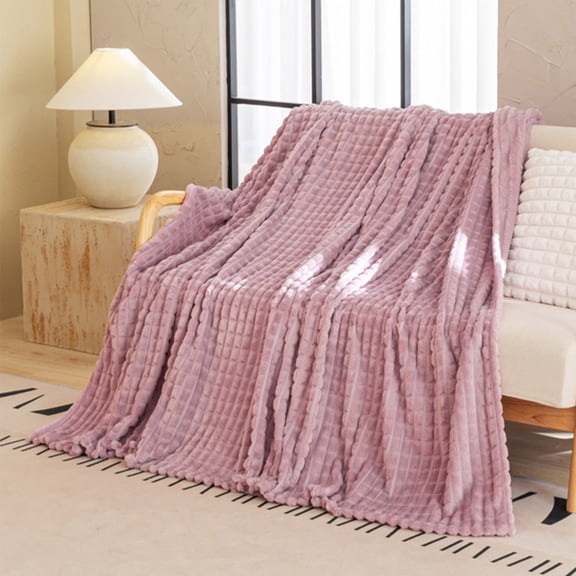 EGYMEN Soft Imitation Rabbit Fleece Blanket, 40"x60" Double-Layer Thickened Nap Throw, Cozy Office & Home Face Blanket