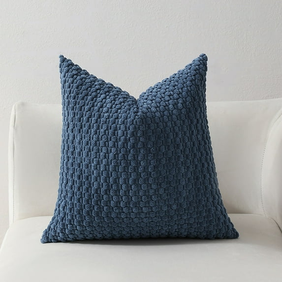 EGYMEN Soft Weave Pillowcase, Breathable Decorative Pillow Covers, Comfortable Pillow Shams, Elegant Weave Pillow Case for Home Décor(Blue)