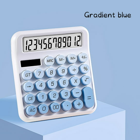 EGYMEN Solar Calculator, High Color Dopamine 12 Bit Mechanical Key Scientific Computer, Large LCD Display Dual Power Source Portable Calculator for Home, School, and Office Use