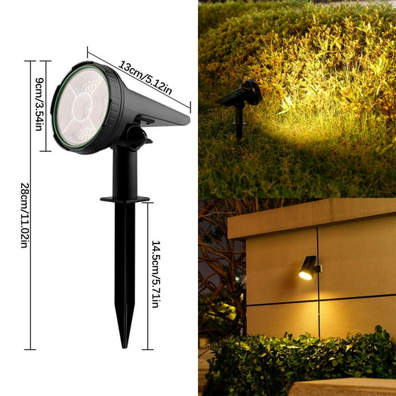 EGYMEN Solar Garden Lights, Outdoor Waterproof Spotlights for Pathways, Solar-Powered Landscape Luminaries, Intelligent Light-Controlled Outdoor Lighting Solutions(Yellow)