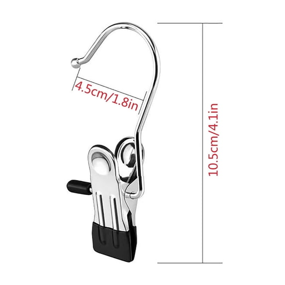 EGYMEN Stainless Steel Clip Hanger, Compact Multifunctional Pants Hanger with Heavy Duty Clips, Portable Towel and Sock Storage Clips, 360° Rotating Clothing Hanger for Organized Closet(Black)