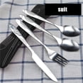 thumbnail image 1 of EGYMEN Stainless Steel Cutlery Set, 4-Piece Travel Utensil Kit for Family Camping, Reusable Tableware with Carrying Case, Durable and Rust-Proof Knife Fork Spoon Combo, 1 of 6