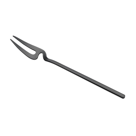 EGYMEN Stainless Steel Fruit Forks, Modern Hanging Fruit Forks, Elegant Serving Forks, Cocktail Stirring Forks, Durable Kitchen Accessories, Space-Saving Tableware (Black)