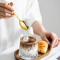 EGYMEN Stainless Steel Hollowed Dessert Spoon, Elegant Patterned Mixing Utensil, Durable and Stylish Tableware for Sweets, Easy-to-Clean Dishwasher Safe Dessert Tool