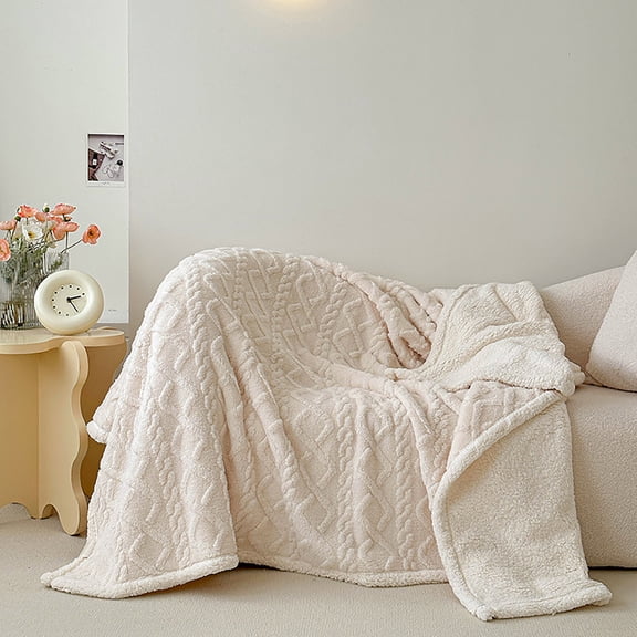 EGYMEN Super Soft Tafu Lamb Fleece Blanket, Thickened Coral Velvet Nap Blanket, Reversible Sofa Blanket for Winter, Cozy Polyester Microfiber Blanket for Indoor and Outdoor Use, 150x200cm