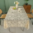 thumbnail image 1 of EGYMEN Tablecloth, Stylish Waterproof Dining Table Cover with Lace and Tassels, Elegant Rectangular Table Protector, Decorative Table Linen for Home Use, 1 of 6