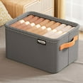 thumbnail image 1 of EGYMEN Clothes Storage Box, Thick Fabric Storage Organizer with Large Capacity, Foldable Storage Bin for Clothes, Portable Cloth Storage Container with Reinforced Handles(Gray), 1 of 6