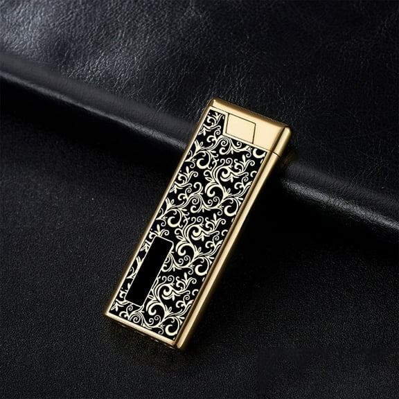 EGYMEN Thin Wheel Metal Butane Lighter, Compact Windproof Lighter, Refillable Pocket Torch with Sleek Design