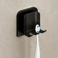 thumbnail image 1 of EGYMEN Toothbrush Holder, Wall Mounted Toothbrush Organizer with Lid, Bathroom Toothbrush Storage Rack, Self-Adhesive Toothbrush Stand for Clean & Dry Oral Care(Black), 1 of 6