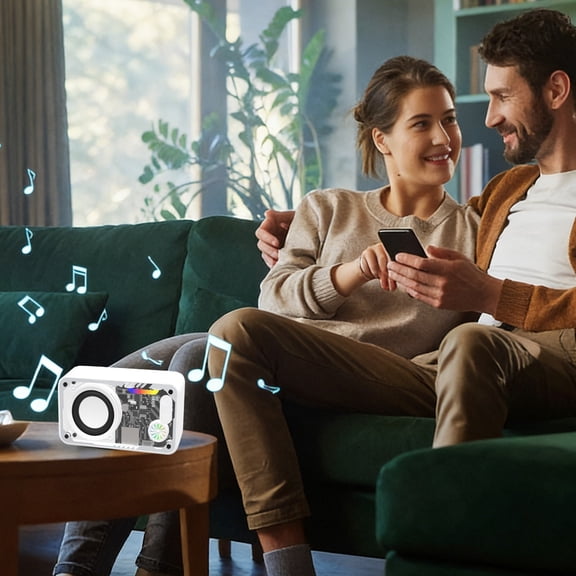 EGYMEN Transparent Mechanical Bluetooth Speaker, Colorful Wireless Outdoor Mini Speaker, Compact Bluetooth Audio Player, Stylish Wireless Speaker for Desktop and Outdoor Use