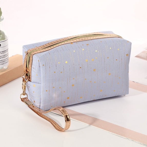 EGYMEN Travel Makeup Bag, Portable Cosmetic Case with Compartments, Toiletry Organizer Pouch for Brushes and Accessories