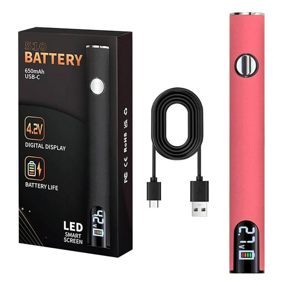 EGYMEN USB Rechargeable Soldering Pen, Adjustable Temperature Soldering Tool with LED Display, 510 Threaded Battery Soldering Iron for Home and Electronics(Pink)