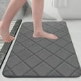 thumbnail image 1 of EGYMEN 16"x24" Velvet Fleece Bath Mat with Non-Slip Latex Backing & High Absorbency for Bathroom Kitchen Living Room Machine Washable Home Essentials(Dark Gray), 1 of 7