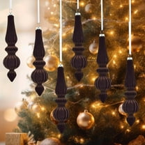 EGYMEN Velvet Hanging Ornament, Unique Cone-Shaped Velvet Decor, Soft Flocked Christmas Decoration, Festive Tree or Table Hanging Accessory(Coffee)