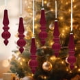 thumbnail image 1 of EGYMEN Velvet Hanging Ornament, Unique Cone-Shaped Velvet Decor, Soft Flocked Christmas Decoration, Festive Tree or Table Hanging Accessory(Red), 1 of 5