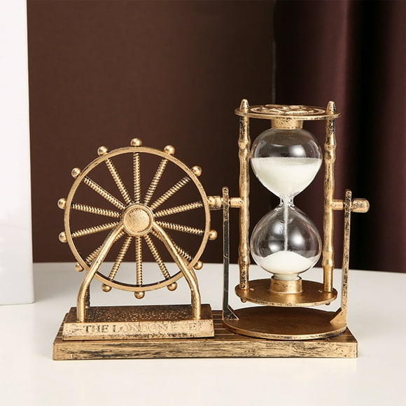 EGYMEN Vintage Crystal Snow Globe, Retro Hourglass Tower Ornament, Antique Desktop Decoration, Rotatable & Detachable Musical Snowball