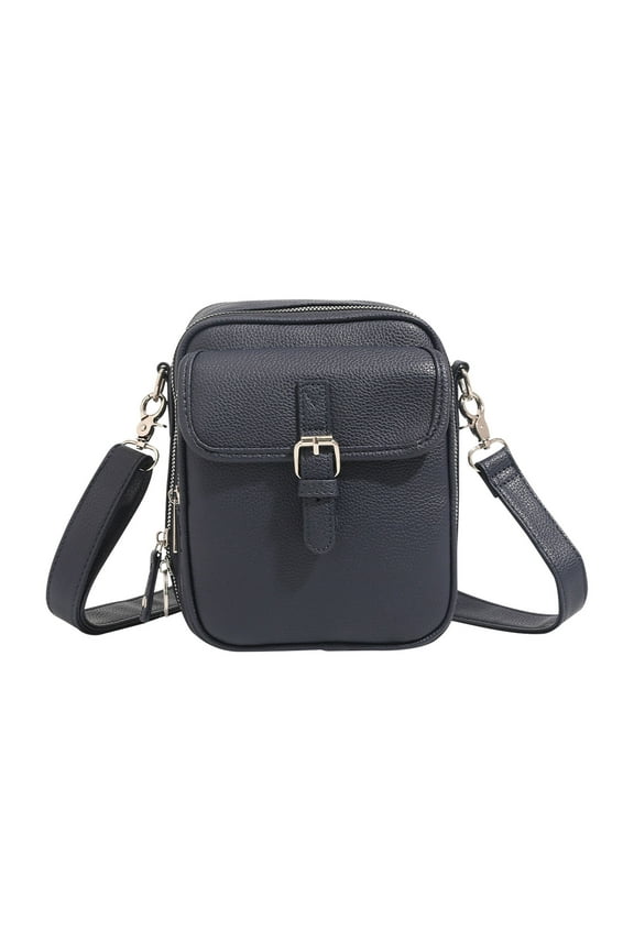 Vintage Large Capacity Messenger Bag, Leather Crossbody Purse for Daily Use, Multifunctional Shoulder Bag with Anti-Theft Feature, Stylish Mini Travel Handbag for Men and Women(Navy)