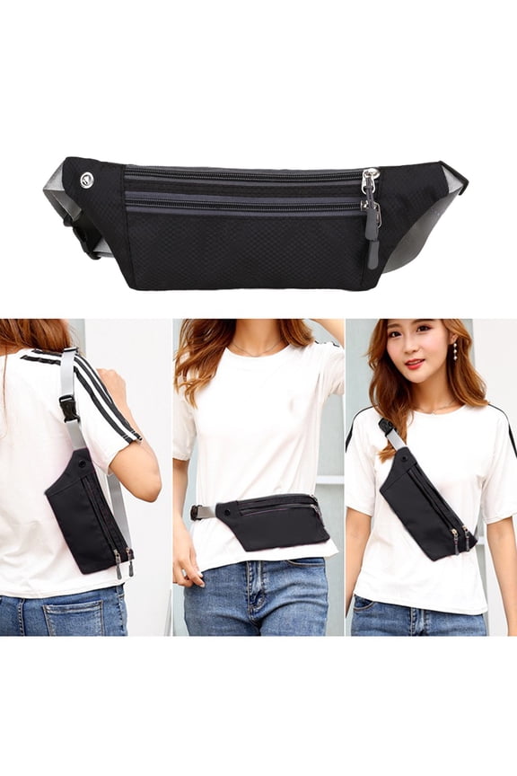 Waist Bag, Multifunctional Crossbody Phone Bag, Waterproof Belt Pouch for Men, Adjustable Shoulder Strap with Secure Zipper and Reflective Stripes