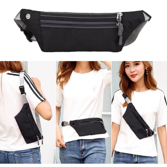 EGYMEN Waist Bag, Multifunctional Crossbody Phone Bag, Waterproof Belt Pouch for Men, Adjustable Shoulder Strap with Secure Zipper and Reflective Stripes