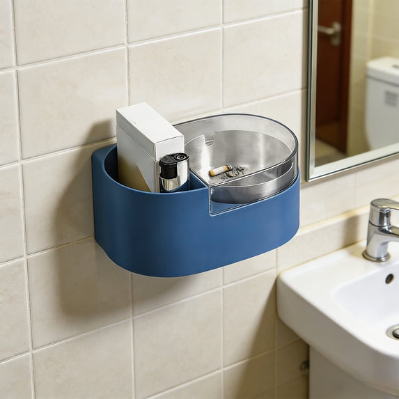 EGYMEN Wall Mounted Ashtray, Removable Lid Ash Container with Stainless Steel Base, Wall Hanging Cigarette Disposal Unit for Indoor and Outdoor Use