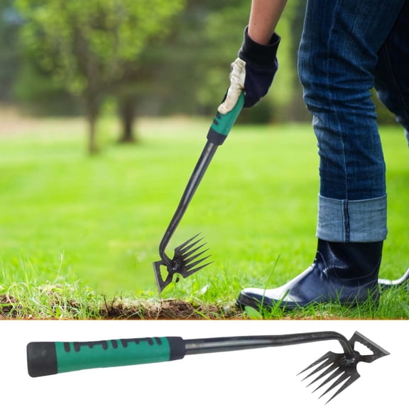 EGYMEN Weed Puller Tool, Garden Weeder Tool Stainless Steel Hand Weeder Tool,5 Teethes Dual Purpose Weed Remover Tool Weeding Tools for Gardening