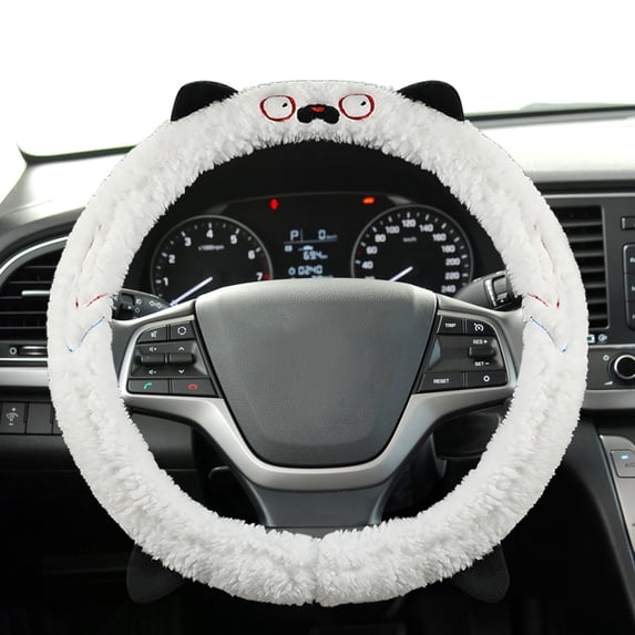 EGYMEN Winter Steering Wheel Cover, Faux Mink Wheel Protector for Driving Comfort, Warm Steering Wheel Accessory for Cars and SUVs, Durable Fleece Steering Wheel Wrap