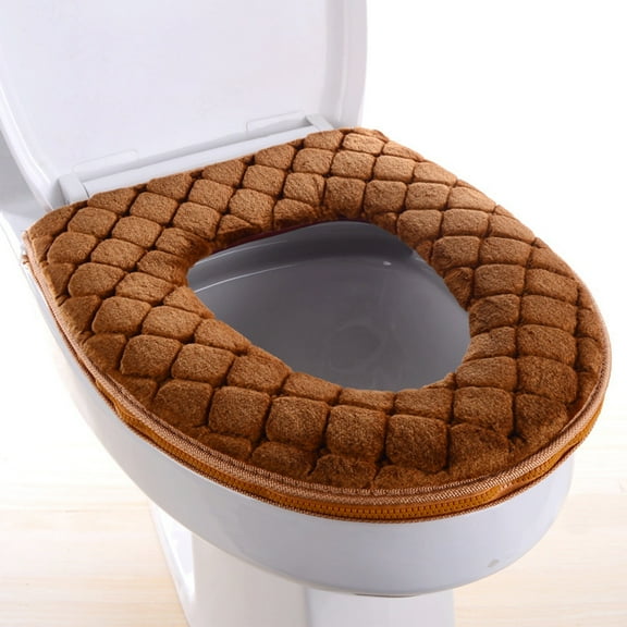 EGYMEN Winter Warmth Toilet Seat Cover, Plush Luxury Bathroom Toilet Mat, Thickened Soft Toilet Seat Cushion, Washable Comfort Fit Toilet Seat Protector