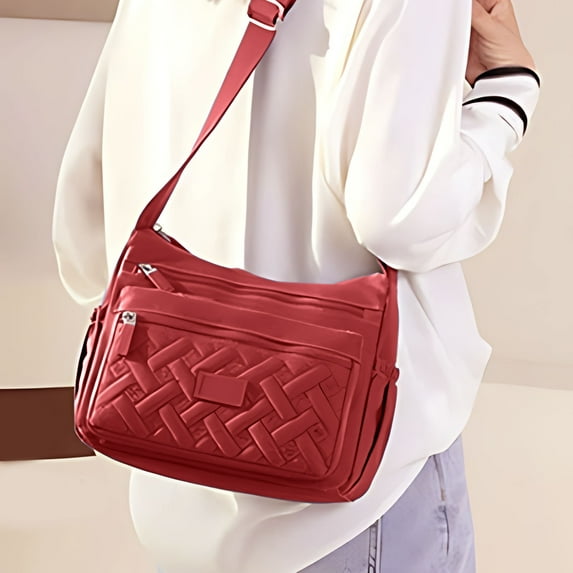 EGYMEN Women's Nylon Shoulder Bag, Lightweight Ladies Crossbody Purse, Stylish Multi-Purpose Handbag for Women, Elegant High-End Design with Multiple Compartments