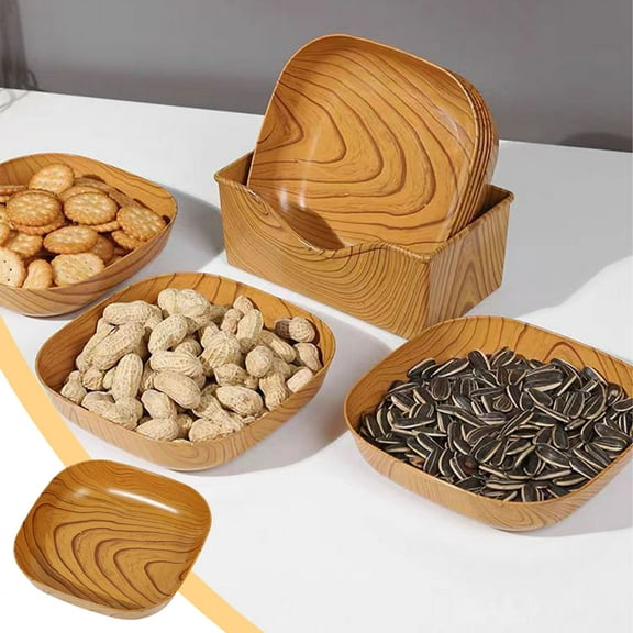 EGYMEN Wood Grain Cardboard Plates, Durable Wood Plank Dishes for Family Dinners, Heavy-Duty Serving Platters, Eco-Friendly Tableware Decorations
