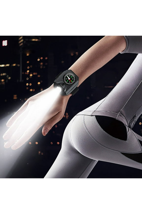 Wrist Light, Rechargeable LED Watch Compass, Waterproof Flashlight for Outdoor Activities, Cycling Night Riding and Emergencies