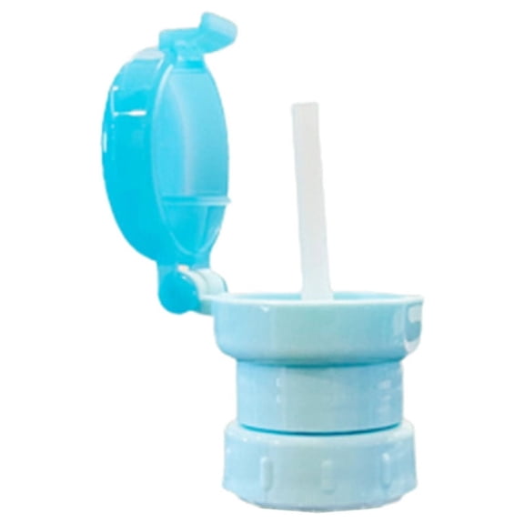 EGYMEN kiddie Caps for Water Bottle, Bottle Twist Lid, Spill Proof Water Bottle Twist Cover Cap for Juice Soda, Water Bottle Caps with Straw(Sky Blue)