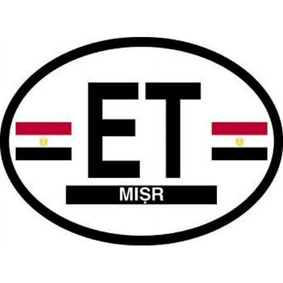 EGYPT FLAG, Waterproof UV Coated, Famous Reflective OVAL Sticker DECAL , 3.5" x 4.75"