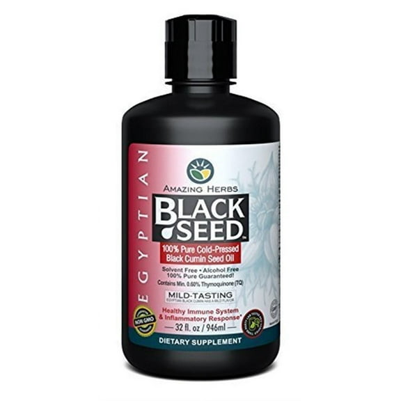 Amazing Herbs Black Seed Cold-Pressed Oil - 32oz (Pack of 2)