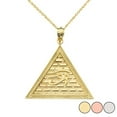 thumbnail image 1 of EGYPTIAN PYRAMID WITH EYE OF HORUS PENDANT NECKLACE IN GOLD (YELLOW/ROSE/WHITE), 1 of 1