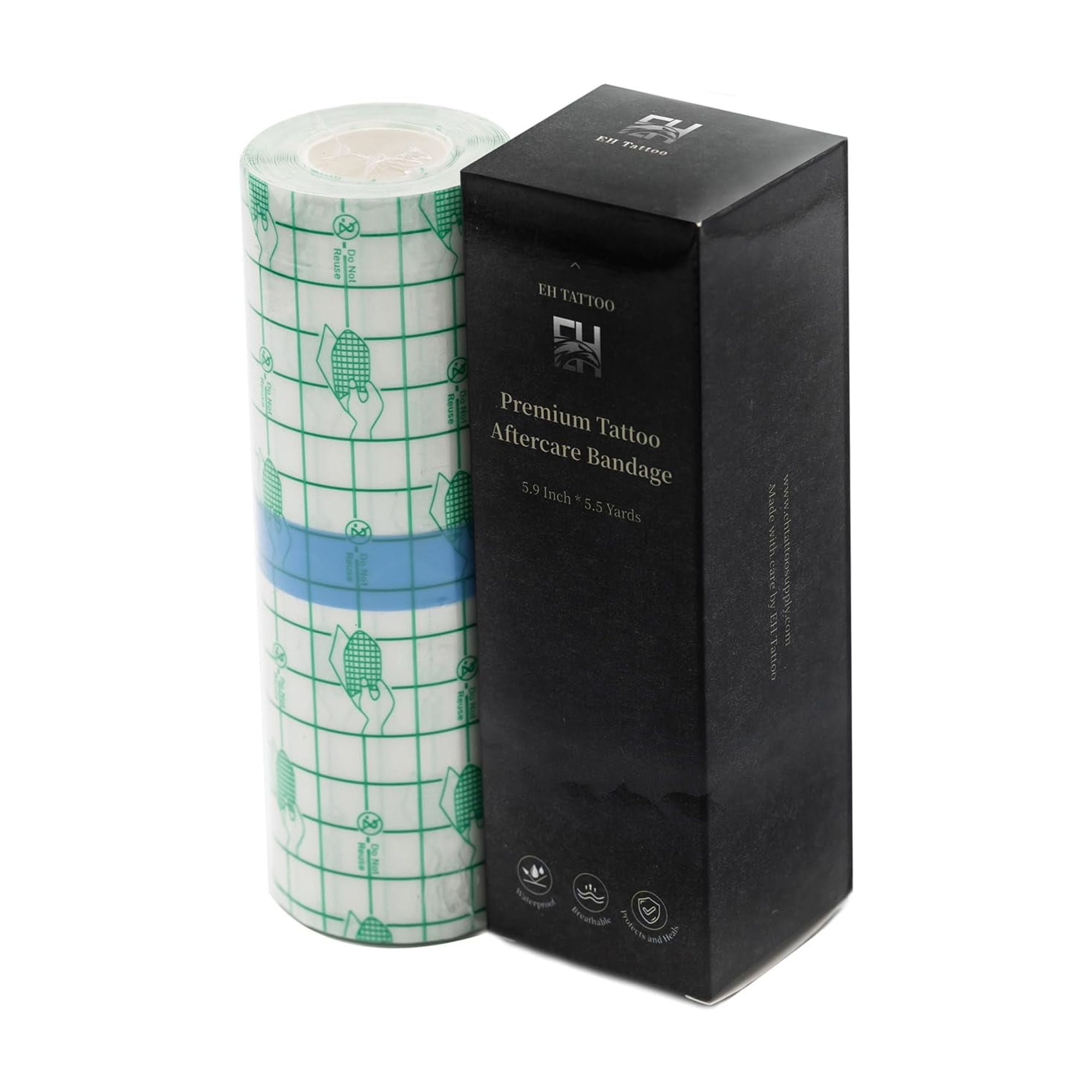 EH Tattoo 6 Inch TMA2* 5.5 Yards Aftercare PU Film Second Skin Tattoo Cover Healing Protection Skin Care Bandage Fast Heal Waterproof Sterile