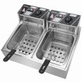 thumbnail image 1 of EH82 5000W MAX 110V 12.7QT/12L Stainless Steel Double Cylinder Electric Fryer US Plug, 1 of 14