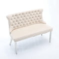 thumbnail image 1 of EHANCIS Luxury Velvet Wingback 2-Seat Dining Bench, Diamond Button Tufted Upholstery, Silver Stainless Steel Legs, Modern Decorative Seating for Dining Room, Kitchen and Entryway,Beige, 1 of 7