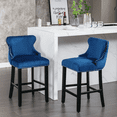 thumbnail image 1 of EHANCIS Set of 2 Counter Height Bar Stools, Modern Velvet Upholstered Counter Chair with Backrests, Home Kitchen Island Leisure Chairs with Solid Wood Legs(Blue ), 1 of 6