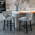 thumbnail image 1 of EHANCIS Set of 2 Counter Height Bar Stools, Modern Velvet Upholstered Counter Chair with Backrests, Home Kitchen Island Leisure Chairs with Solid Wood Legs(Gray ), 1 of 6