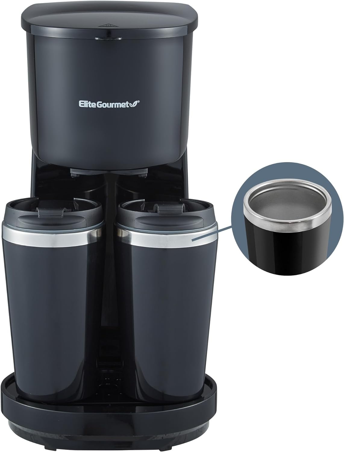 EHC116 Dual Drip Double Coffee Maker Brewer Compact Design, Includes