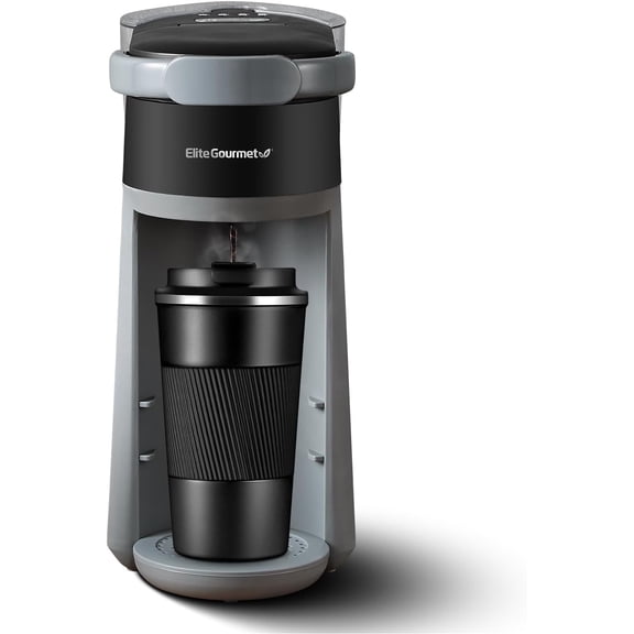 EHC323 Rapid Brew Technology 2-in-1 Capsule Coffee Maker, 6~12oz Brewing Capacity, K-Cups and Grounds, Adjustable Mug Height, Reusable Filter, Black