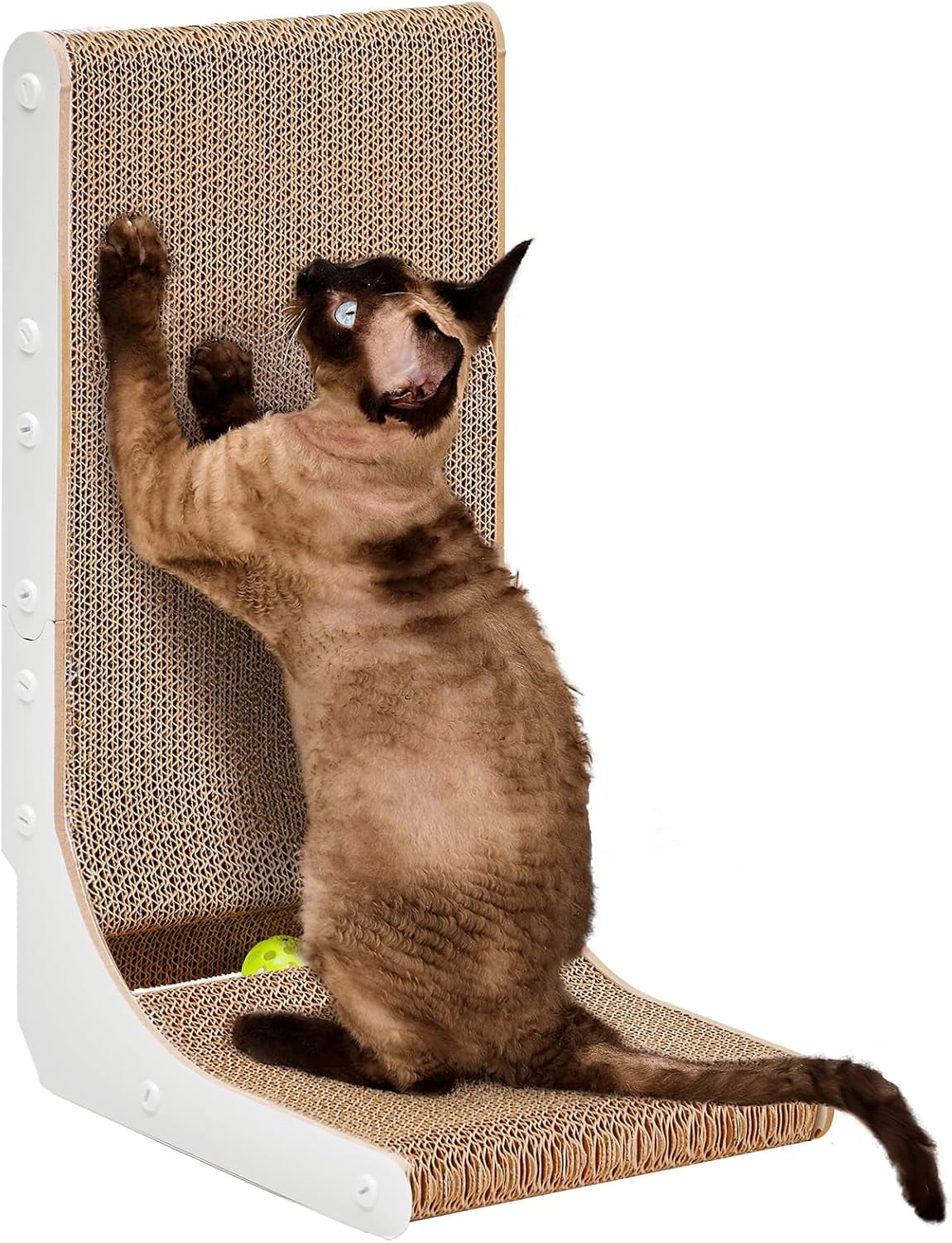 EHEYCIGA Cardboard Cat Scratcher for Indoor Cats, 26.8 Inch L Shaped ...