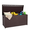 thumbnail image 1 of EHHLY 120 Gallon Outdoor Storage Box Large, Lockable Outside Storage Containers Waterproof Patio Cushions Deck Boxes, Brown, 1 of 12
