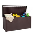 thumbnail image 1 of EHHLY 120 Gallon Outdoor Storage Box Large, Lockable Outside Storage Containers Waterproof Patio Cushions Deck Boxes, Brown, 1 of 12