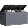 thumbnail image 1 of EHHLY 121 Gallon Outdoor Storage Box Large, Lockable Outside Storage Containers Waterproof Patio Cushions Storage Deck Boxes, Grey, 1 of 12